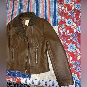 Faux leather coat